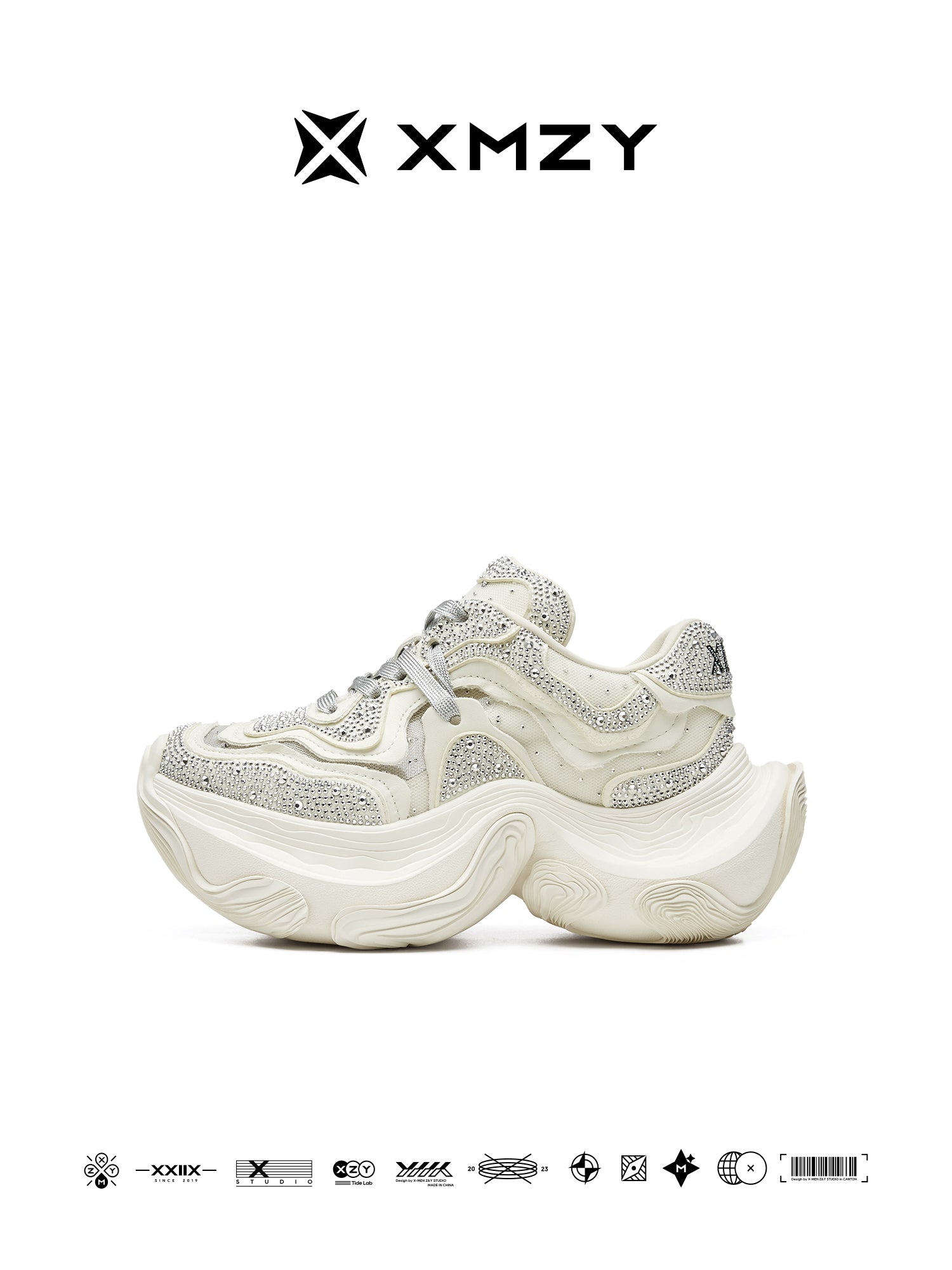 High-end XMZY Starlight Goddess 2025 Women's Crystal-Encrusted Dad Sneakers