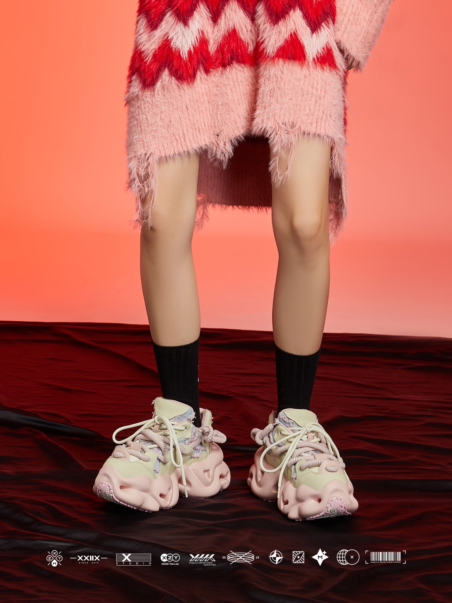 Original Design XMZY Color-Block Chunky Platform Sneakers