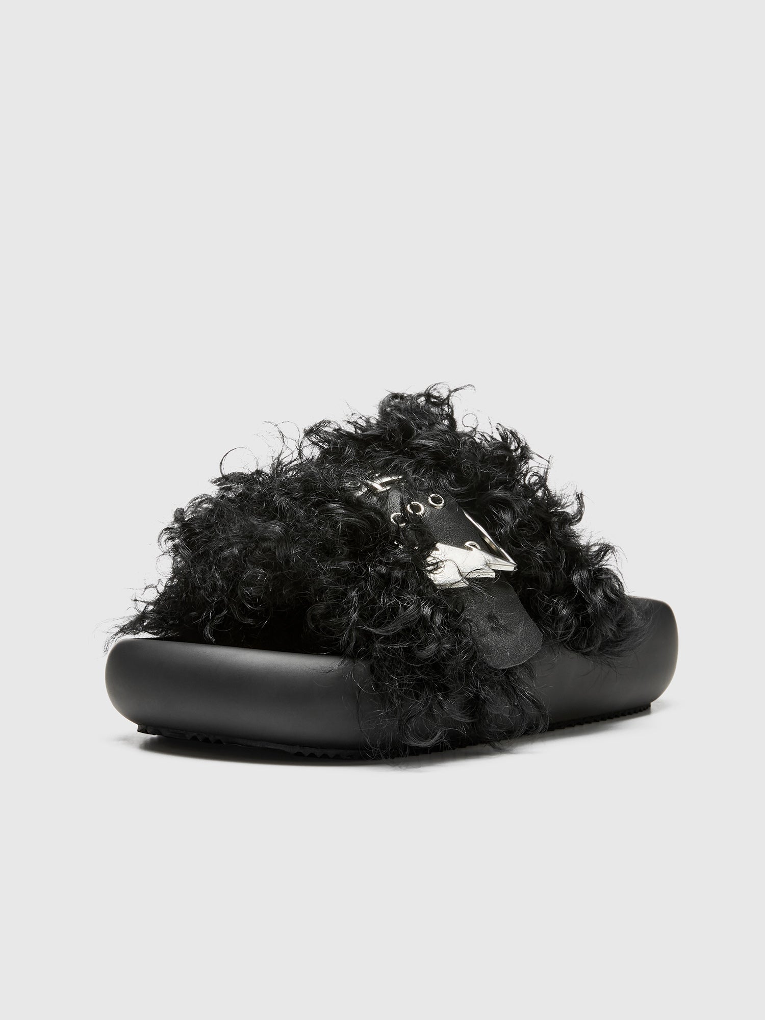 Hot Sales XMZY Women's 2025 Summer Lambswool Patchwork Platform Slides