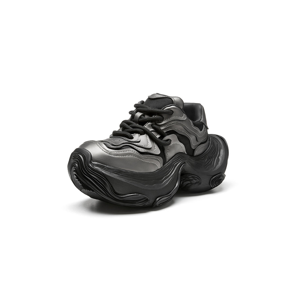 Original Design XMZY Spring 2025 Genuine Leather Chunky Sole Platform Sneakers