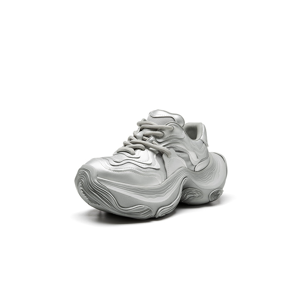 Original Design XMZY Spring 2025 Genuine Leather Chunky Sole Platform Sneakers