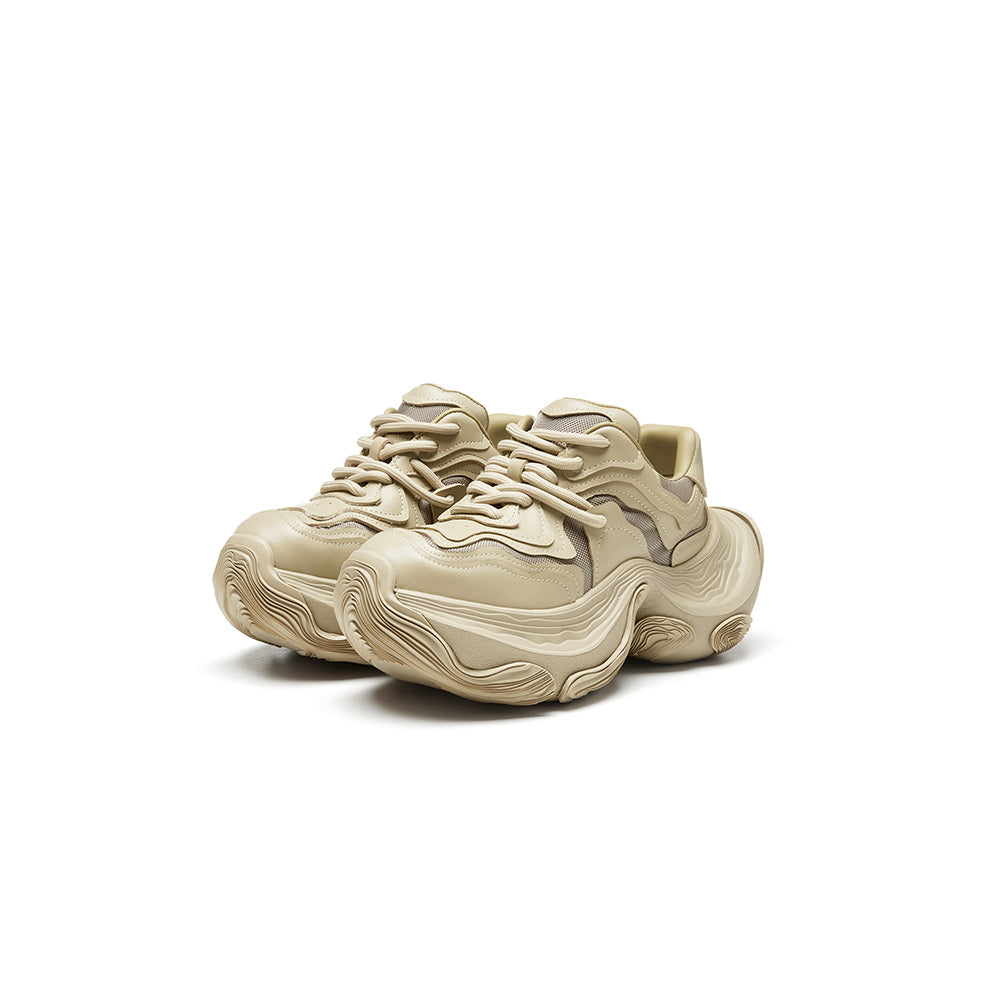 Original Design XMZY Spring 2025 Genuine Leather Chunky Sole Platform Sneakers
