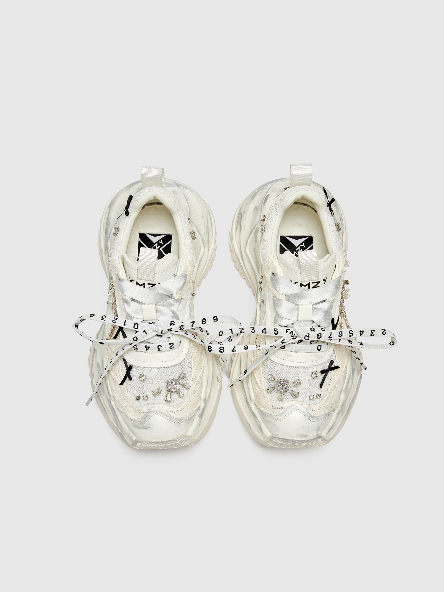Original Design XMZY Twilight Retro Beaded Platform Sneakers - 6-8cm Lift Women's Dad Shoes (Summer 2025)