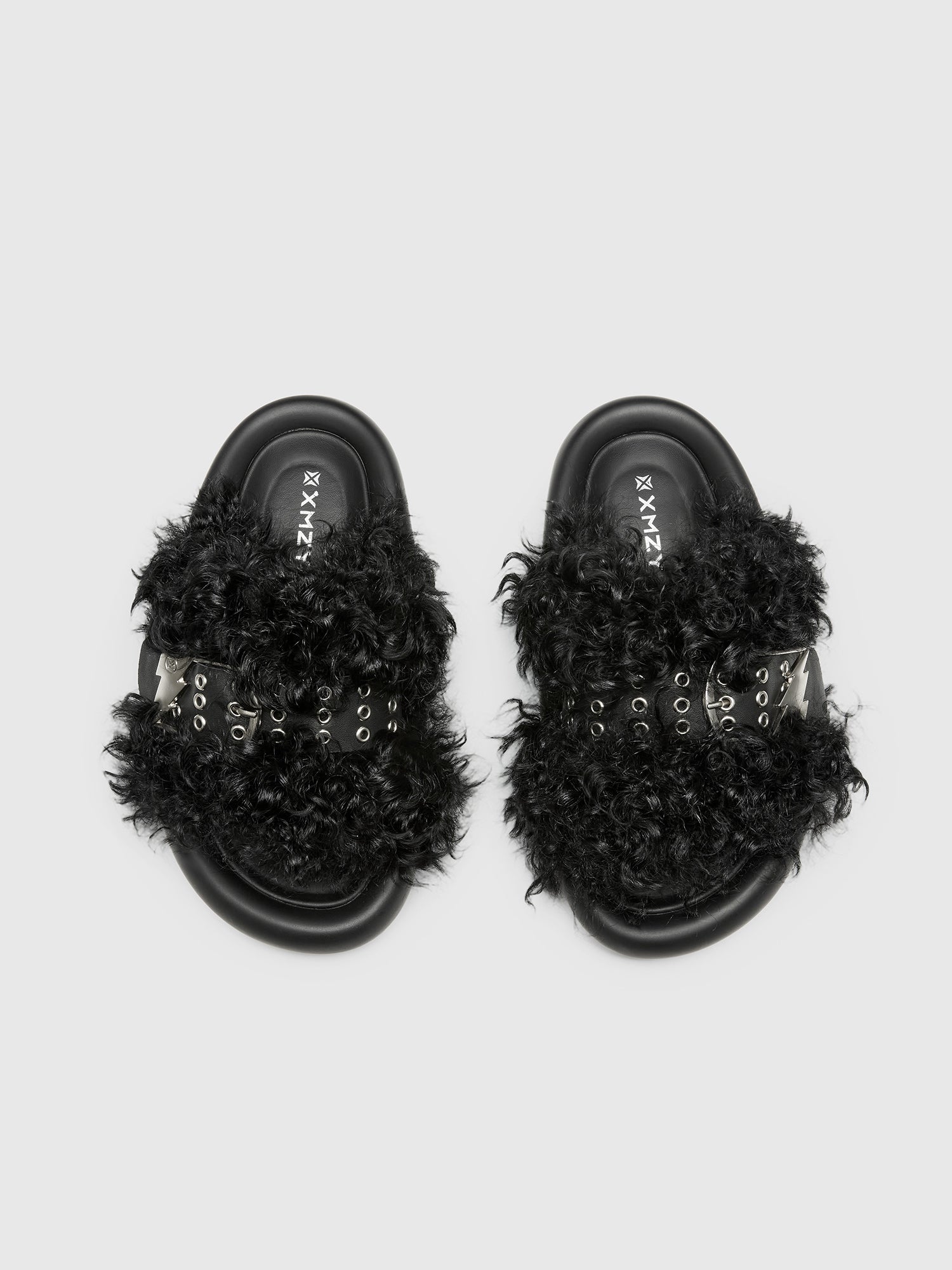 Hot Sales XMZY Women's 2025 Summer Lambswool Patchwork Platform Slides