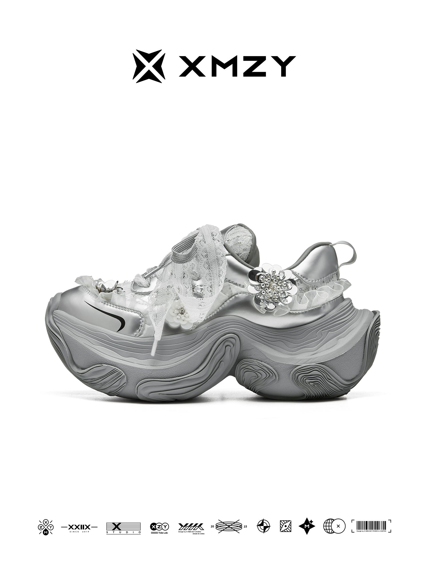 XMZY Roman Holiday Embellished Chunky Sneakers
