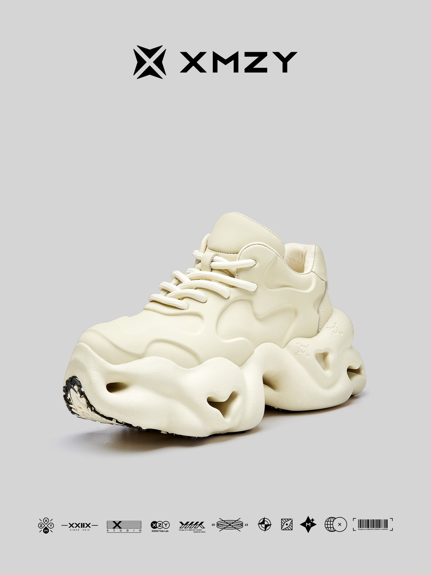 XMZY2025 Spring New Original Chinese Trendy Color-Matched Patchwork Design Dad Shoes with Thick Soles