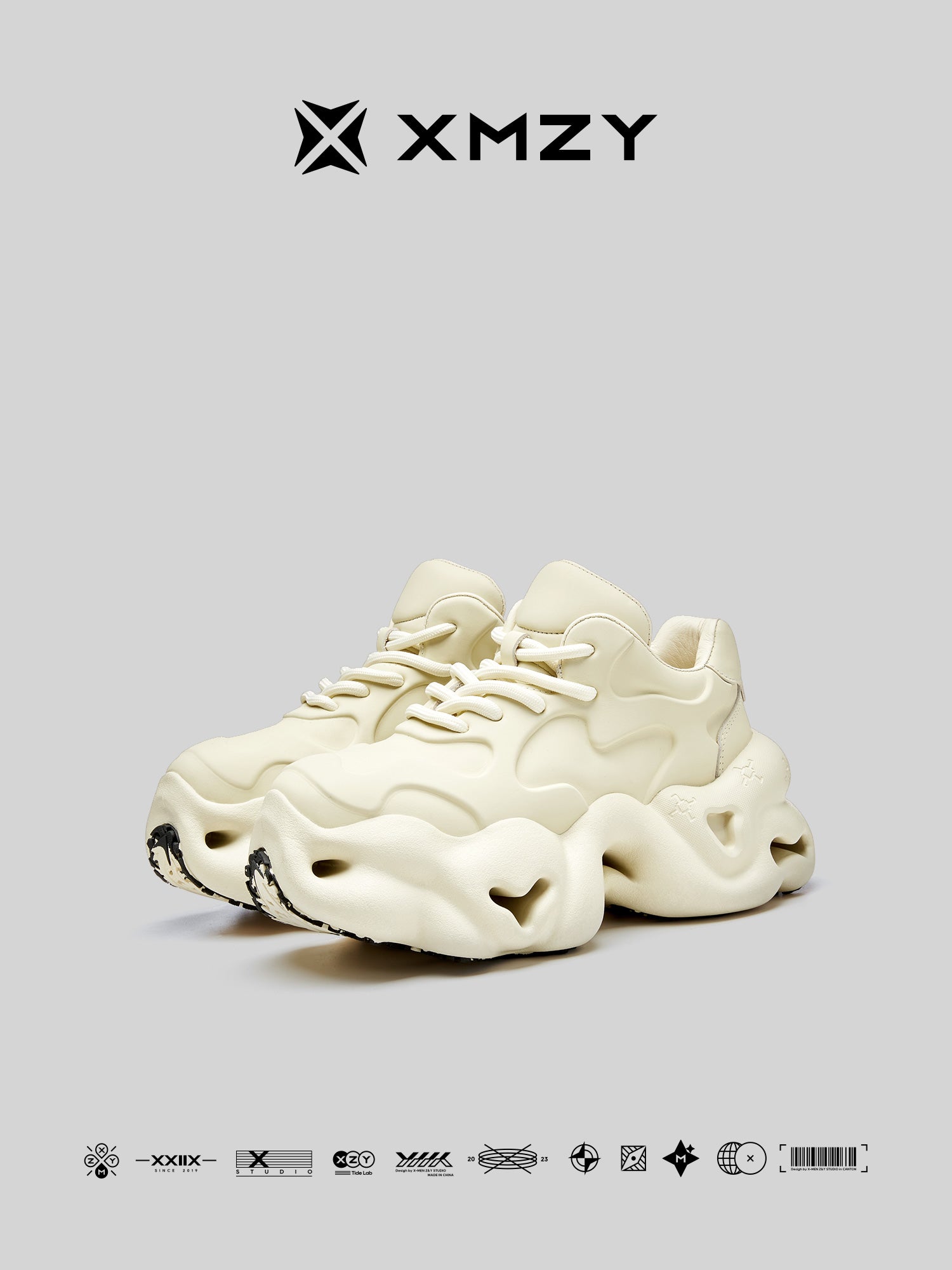 XMZY2025 Spring New Original Chinese Trendy Color-Matched Patchwork Design Dad Shoes with Thick Soles
