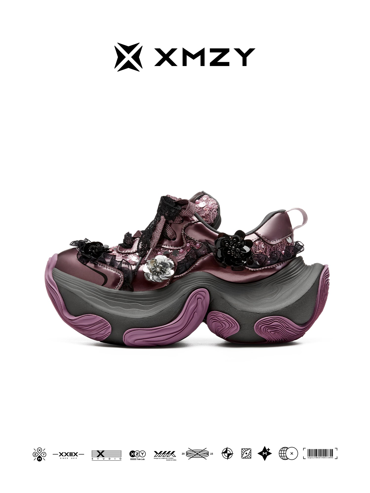 XMZY Roman Holiday Embellished Chunky Sneakers