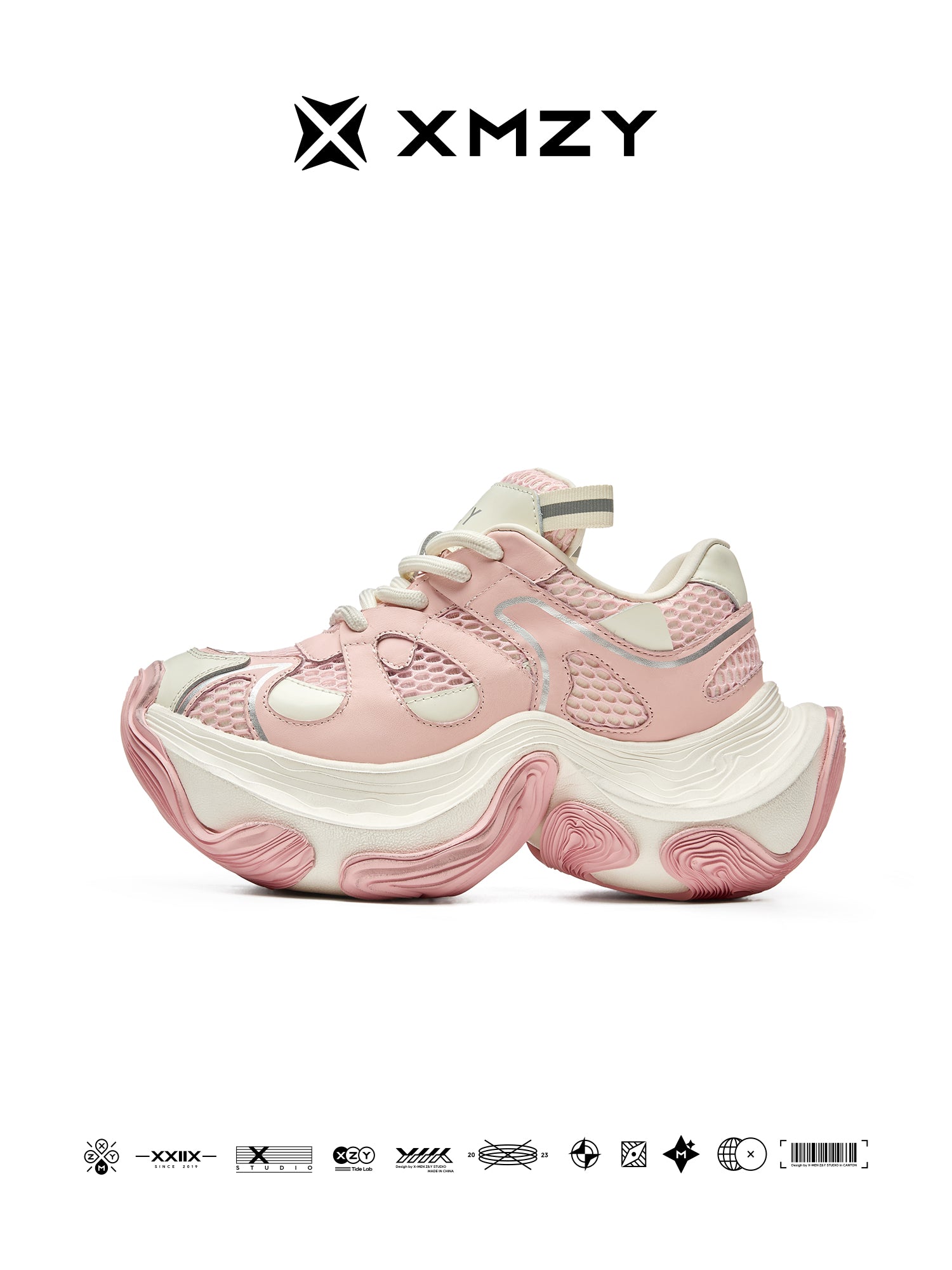 【Phenolphthalein】 XMZY2025 Summer New Original Fashion Mesh Breathable Patchwork Design Thick Sole Dad Shoes Women's