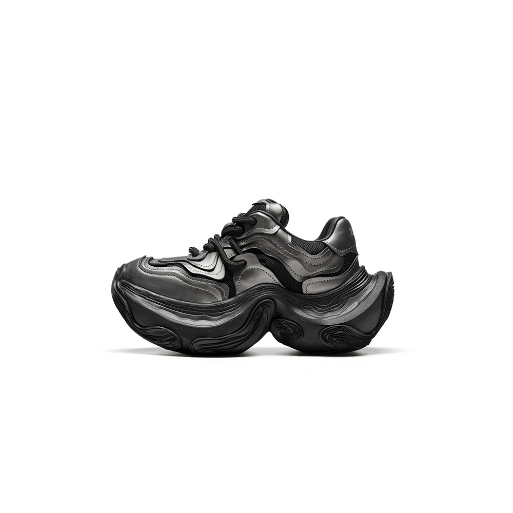 Original Design XMZY Spring 2025 Genuine Leather Chunky Sole Platform Sneakers