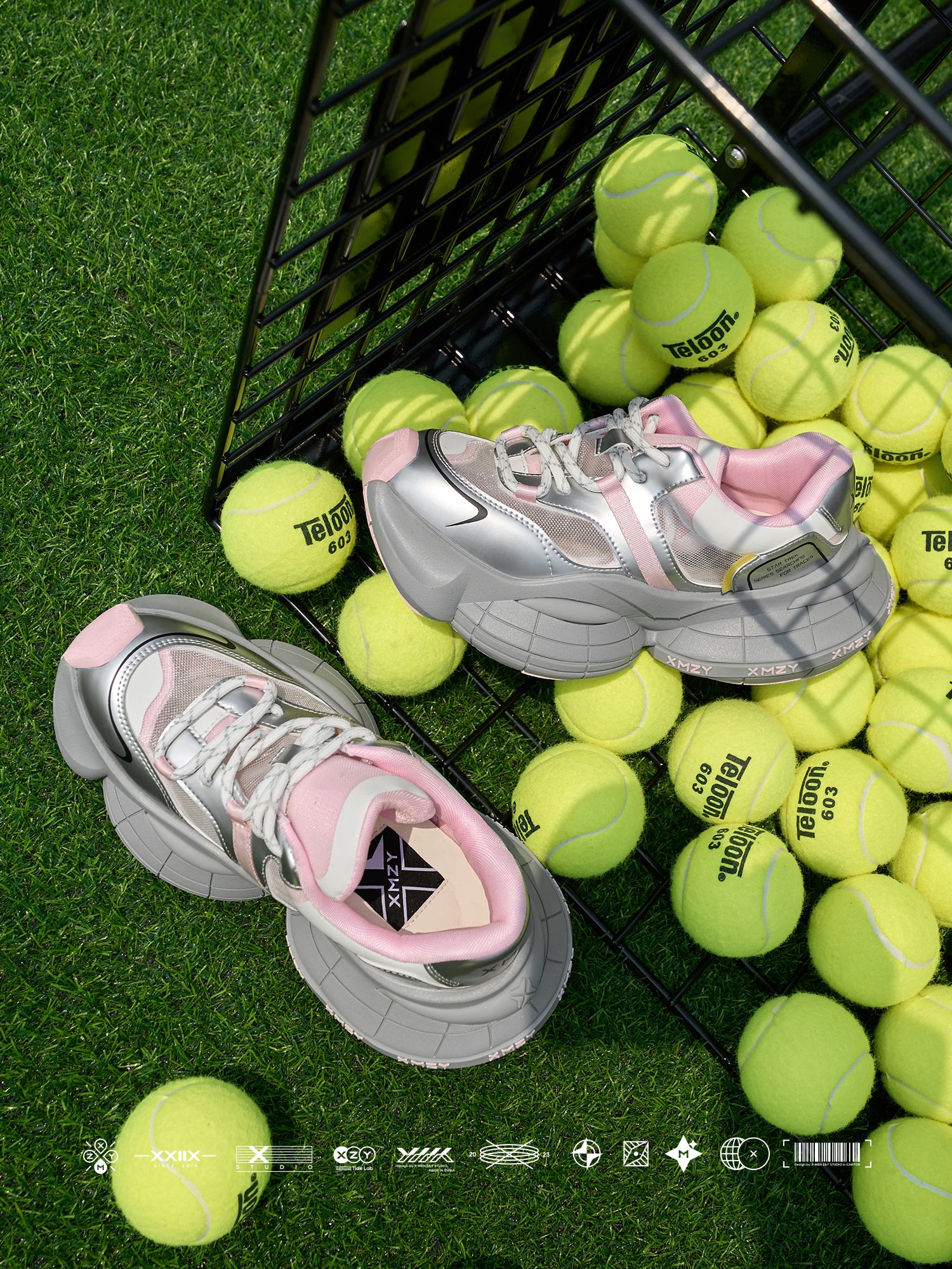 XMZY Silk Road Mesh-Lined Platform Sneakers