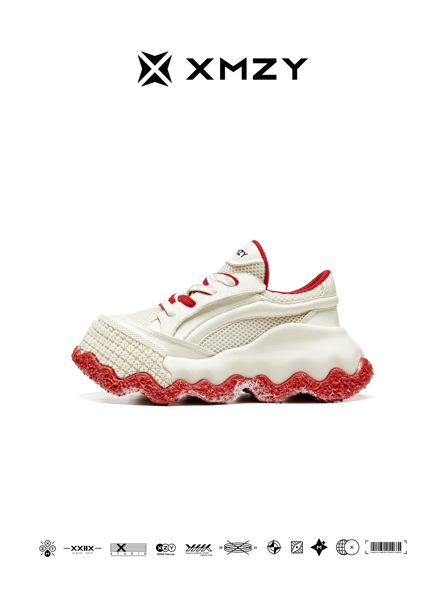 XMZY Eden Glow Chunky Sneakers - Unisex Napa Leather Platform Shoes