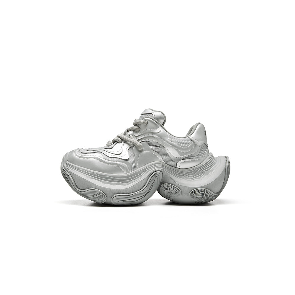 Original Design XMZY Spring 2025 Genuine Leather Chunky Sole Platform Sneakers