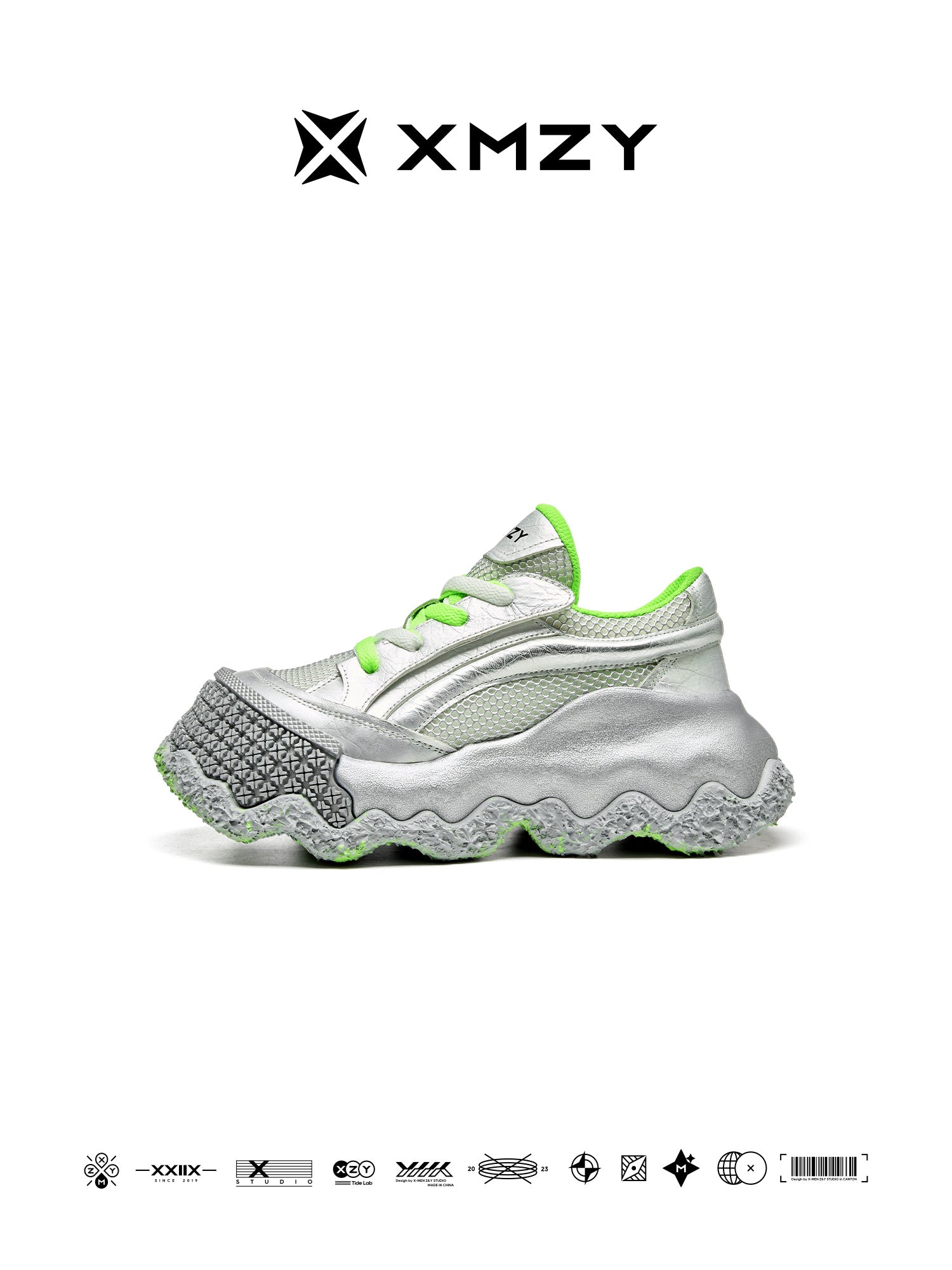 XMZY Eden Glow Chunky Sneakers - Unisex Napa Leather Platform Shoes