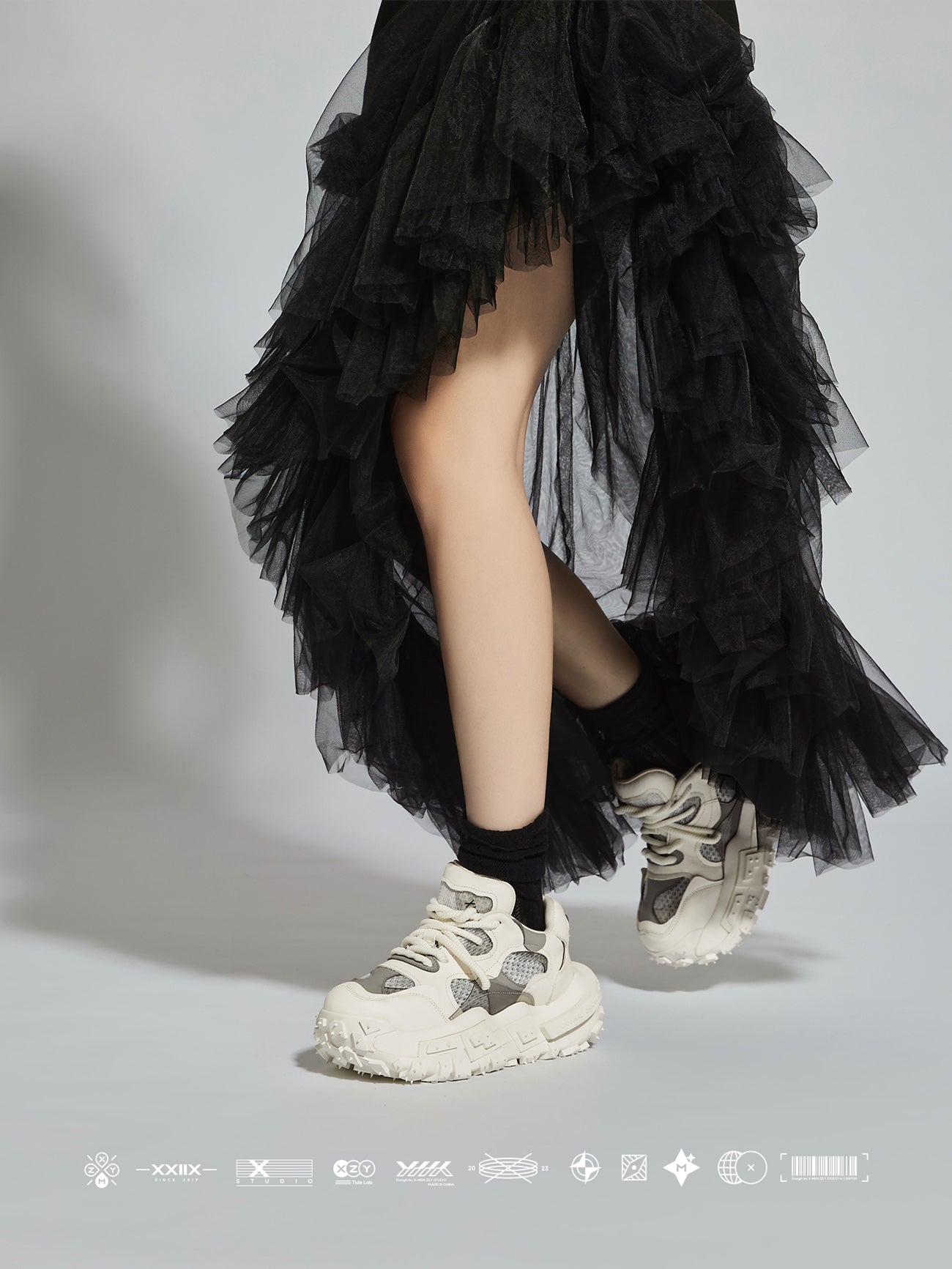 Best Quality  XMZY SS2025 Chunky Platform Sneakers | (Leather/Space Tech Fabric)