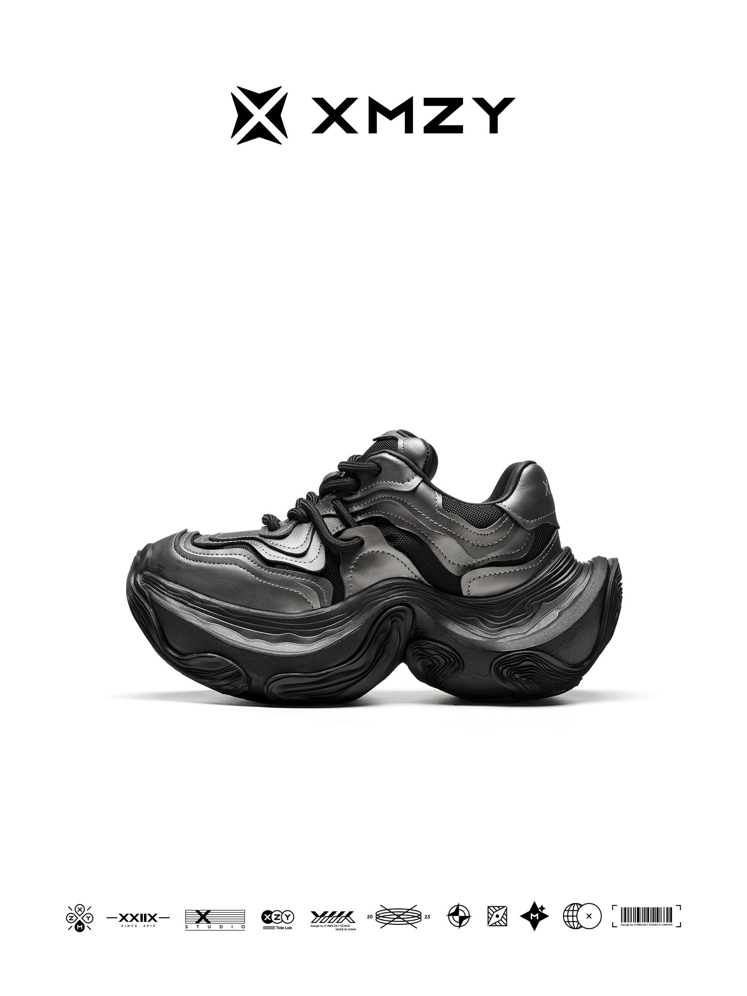 Original Design XMZY Spring 2025 Genuine Leather Chunky Sole Platform Sneakers