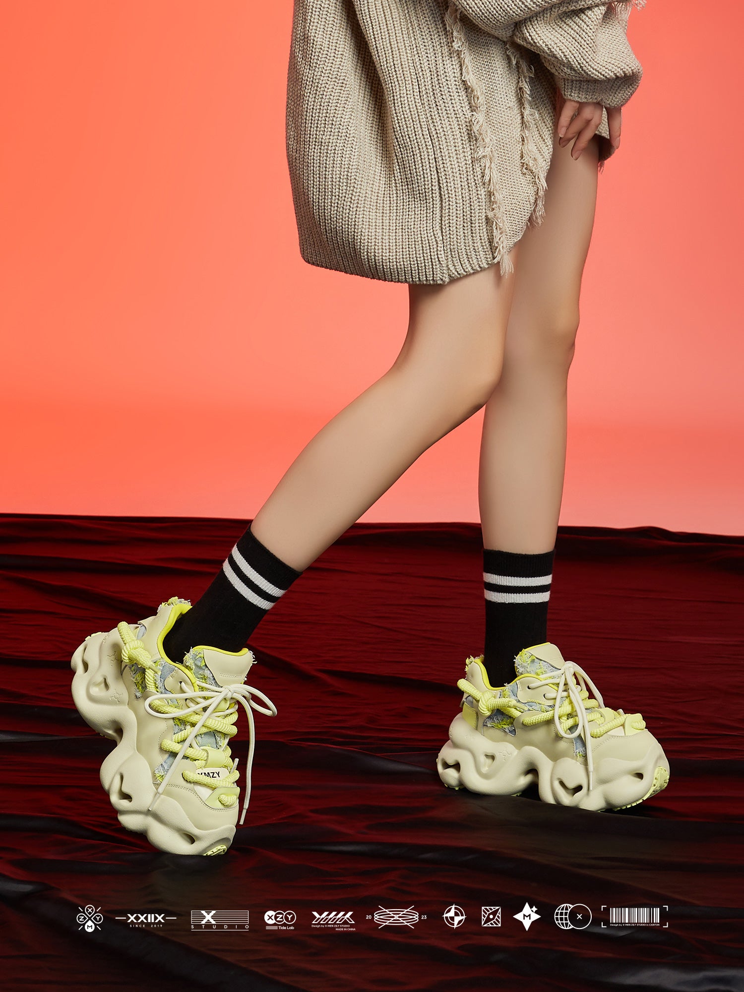 Original Design XMZY Color-Block Chunky Platform Sneakers