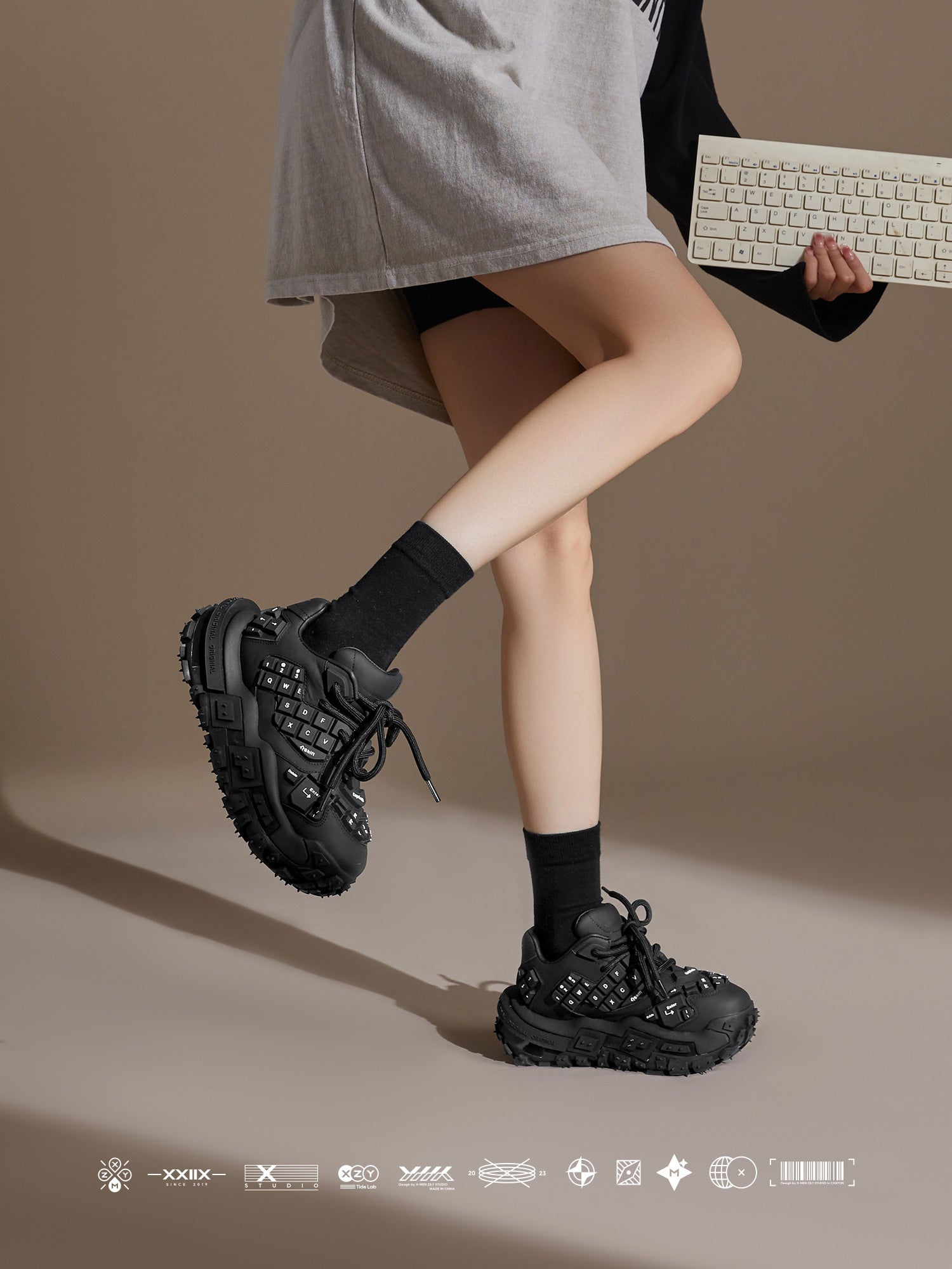 Original Design The XMZY keyboard shoe collection features