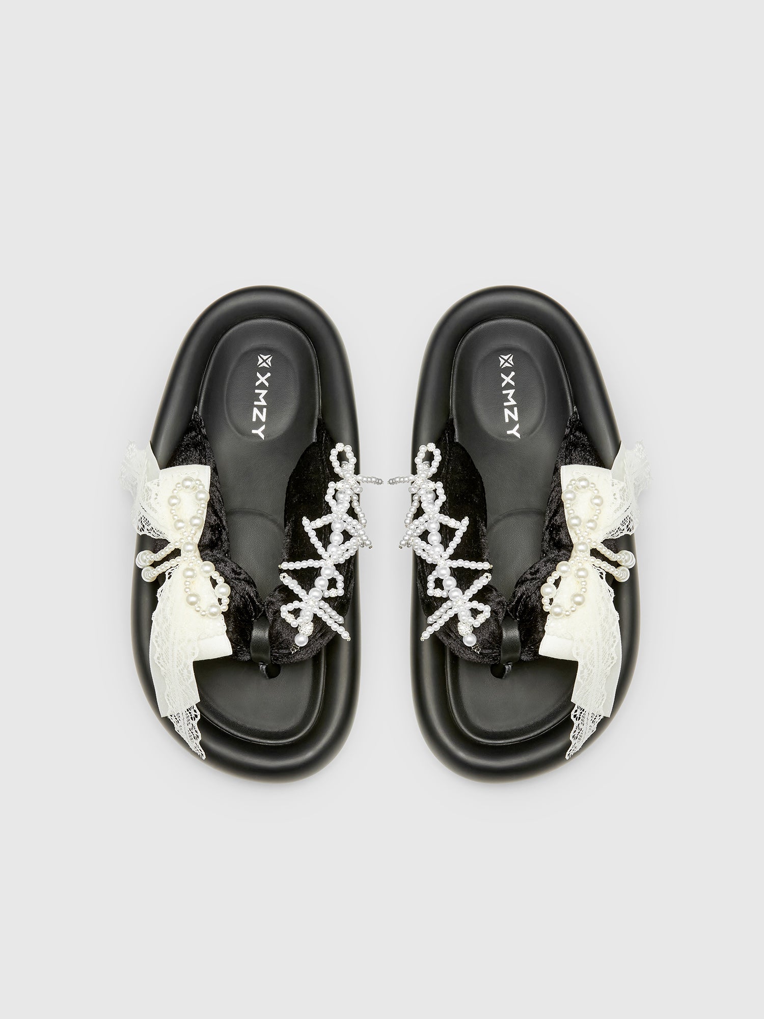Top Quality XMZY Summer 2025 Beaded Napa Slide Sandals