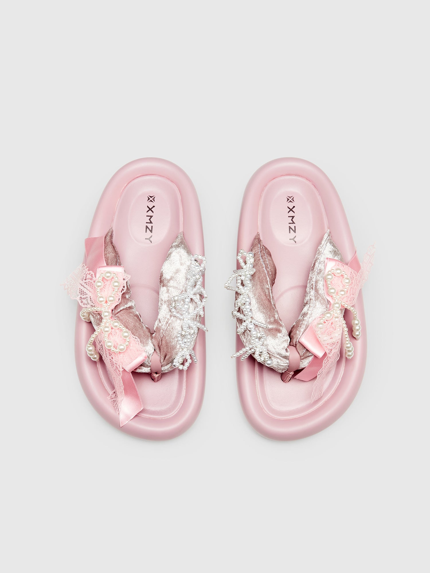 Top Quality XMZY Summer 2025 Beaded Napa Slide Sandals