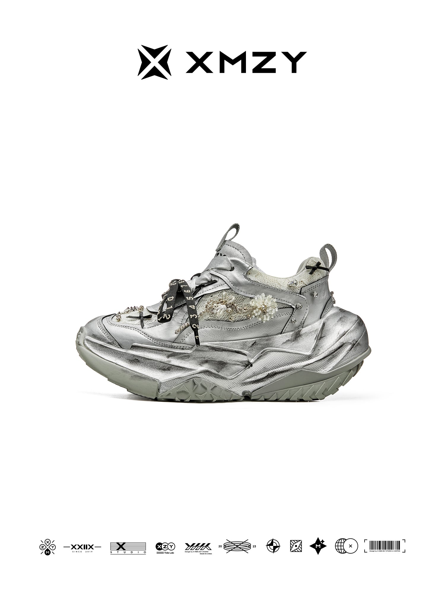 Original Design XMZY Twilight Retro Beaded Platform Sneakers