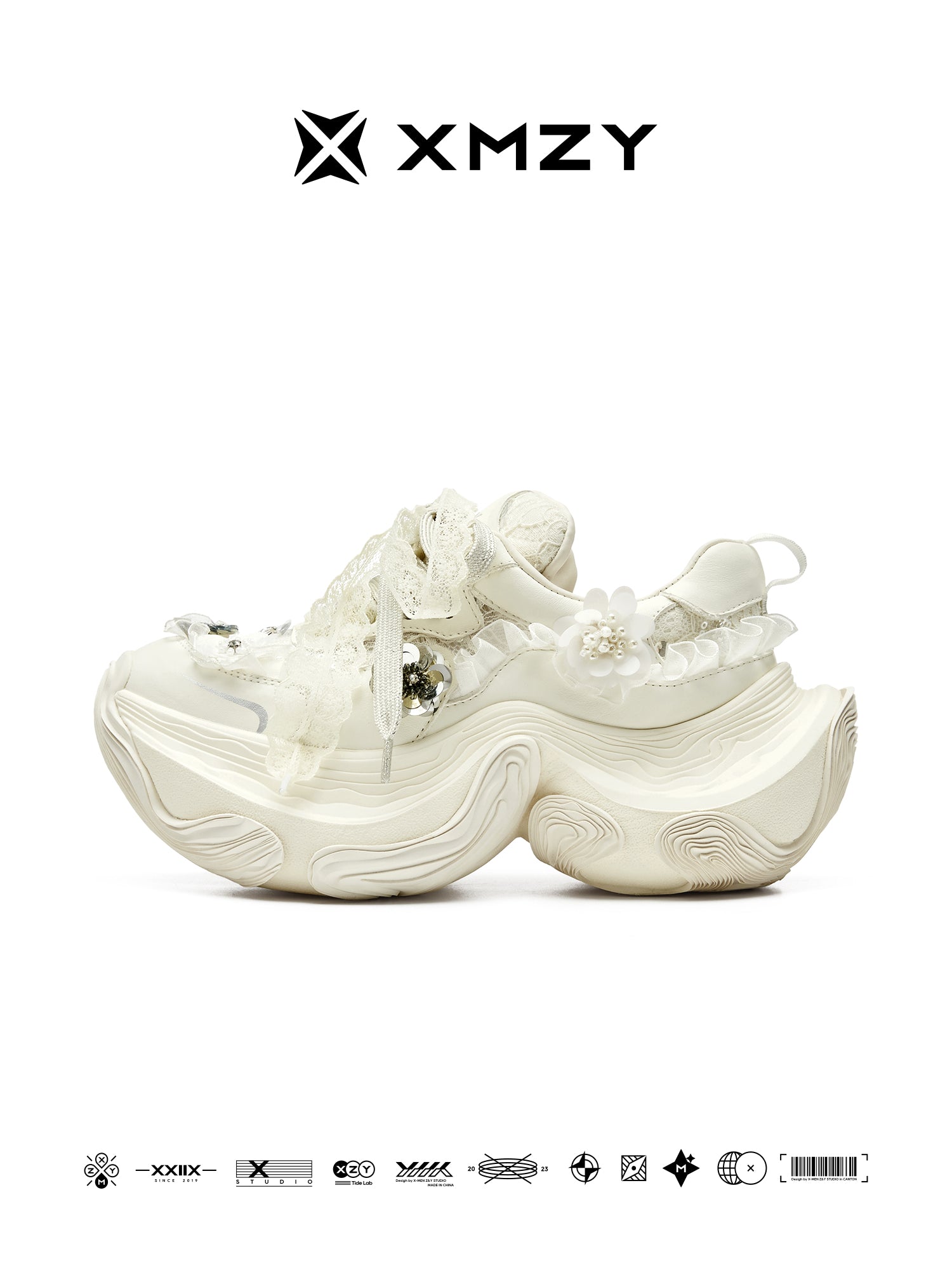 XMZY Roman Holiday Embellished Chunky Sneakers