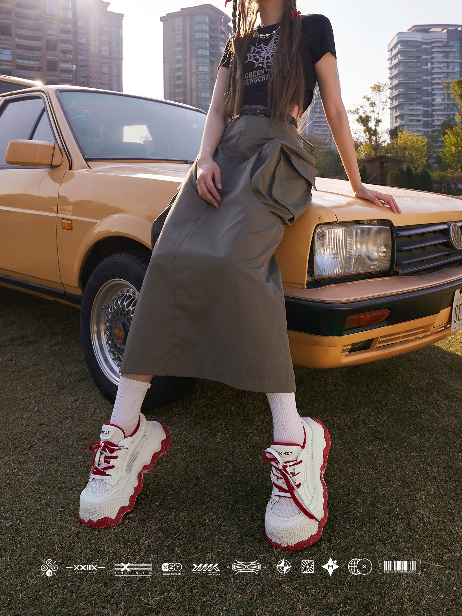 XMZY Eden Glow Chunky Sneakers - Unisex Napa Leather Platform Shoes